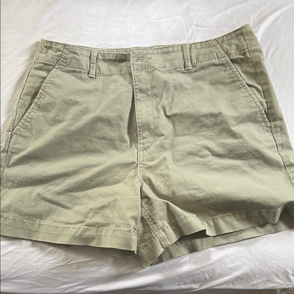 LOFT Pale Green Bermuda Shorts Classic Cotton Twill